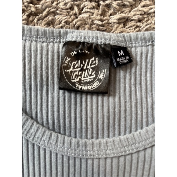 Y2K Surf Ribbed Santa Cruz Long Sleeve Stretch Women's Medium M Vintage - Picture 3 of 5